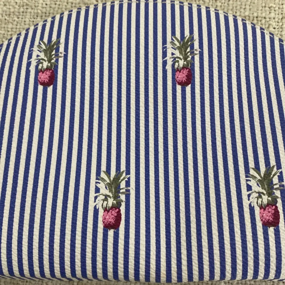 Banana Republic Blue/White Stripe with Pink Pineapple Print Clutch - Picture 4 of 13